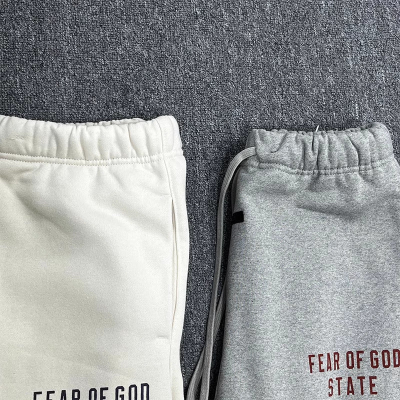 24 new ESSENTIALSZONE autumn and winter casual plush loose letter printed ankle pants for both men and women