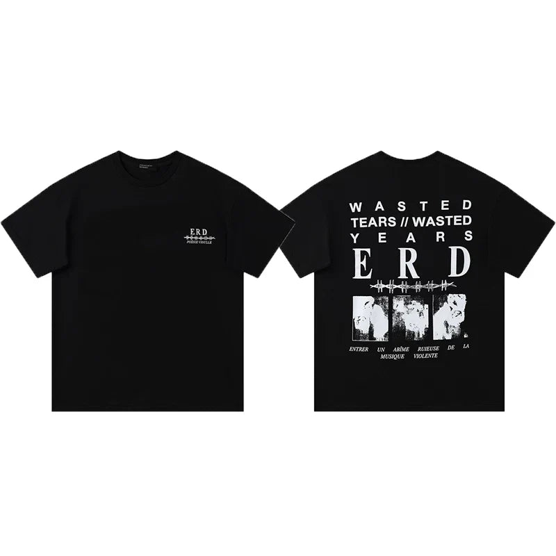ERD “Wasted Tears // Wasted Years” Front & Back T-Shirt — Black