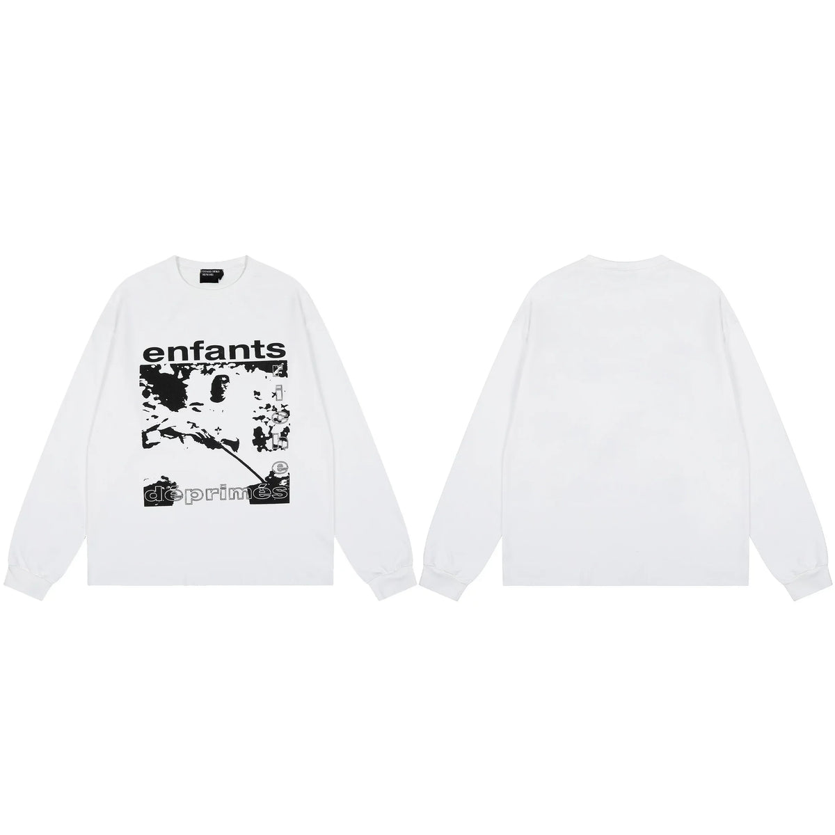 ERD “enfants / déprimés” War Photo Long Sleeve T-Shirt — White