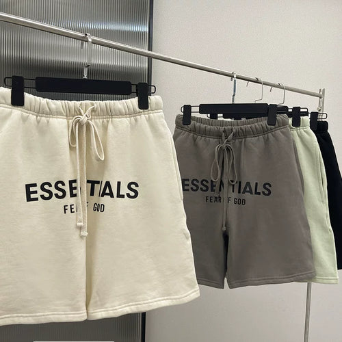 New ESSENTIALS ZONE Double Line Five Part Pants FOG American Trendy Brand Loose High Street Shorts for Men and Women Couples