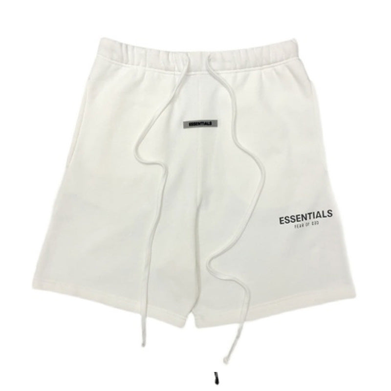 FOG New Double Line Shorts ESSENTIALS Cotton Sports Shorts Casual Pentagram Pants Street Trendy Loose High Street