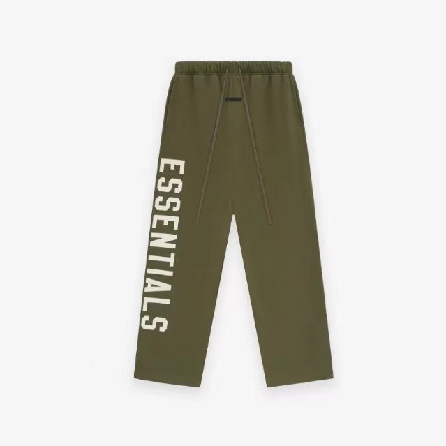 Essentials printed lace up mid waist American heavyweight straight leg casual pants