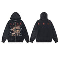 ERD “SADE” Graphic Zip-Up Hoodie — Washed Black