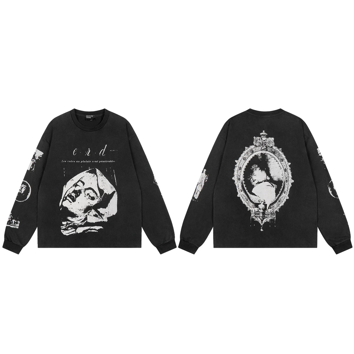 ERD “Les voies au plaisir sont pénétrables” Long Sleeve T-Shirt — Black