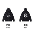 ERD Graphic Print Zip-Up Hoodie — Black