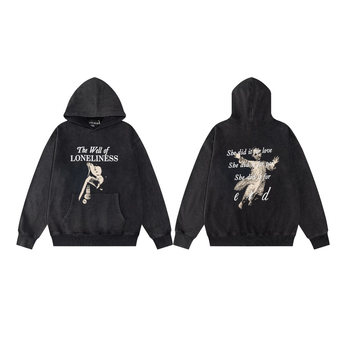 ERD “The Well of Loneliness” Pullover Hoodie — Washed Black