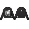 ERD “We All Can’t Die in Bed” Gothic Frame Long Sleeve T-Shirt — Black