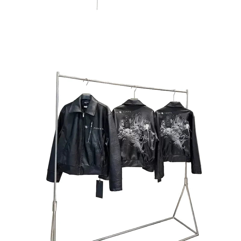 ERD “Battle Scene” Embroidered Leather Jacket
