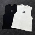 Essentials Summer Loose Sleeveless Tank Top T-shirt with Three Bars Stacked for Men and Women Couple Style