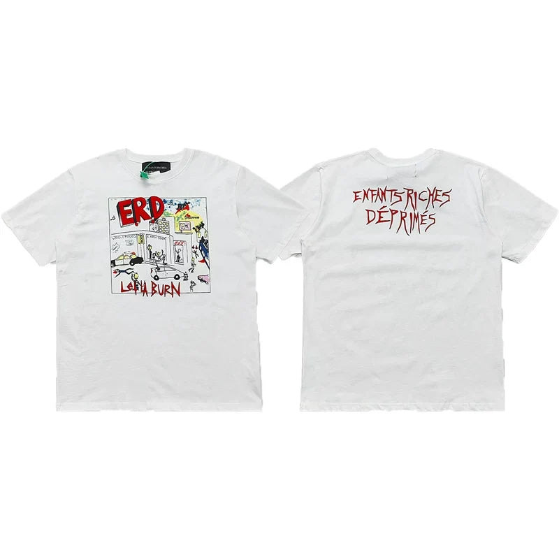 ERD “Let It Burn” Street Scene T-Shirt — White