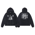 ERD "Enfants Riches Déprimés" Demon Graphic Zip-Up Hoodie — Washed Charcoal