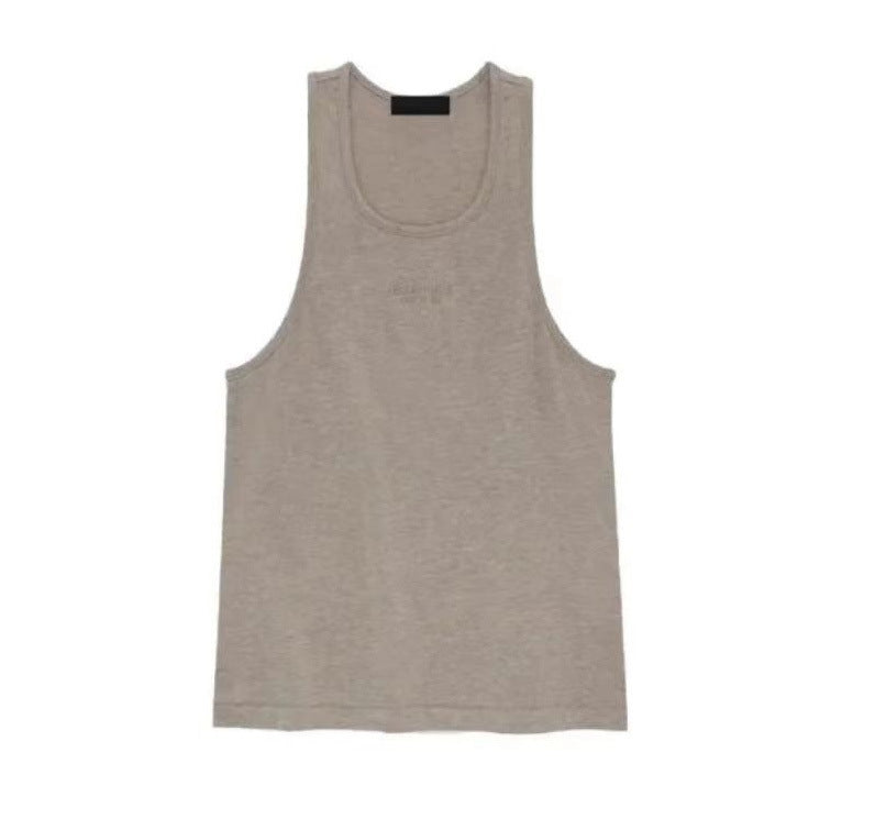 ESSENTIALS New Stacked Bottom Shirt Trendy Brand Solid Color Sleeveless Tank Top Couple Men's and Women's Couple's T-shirt