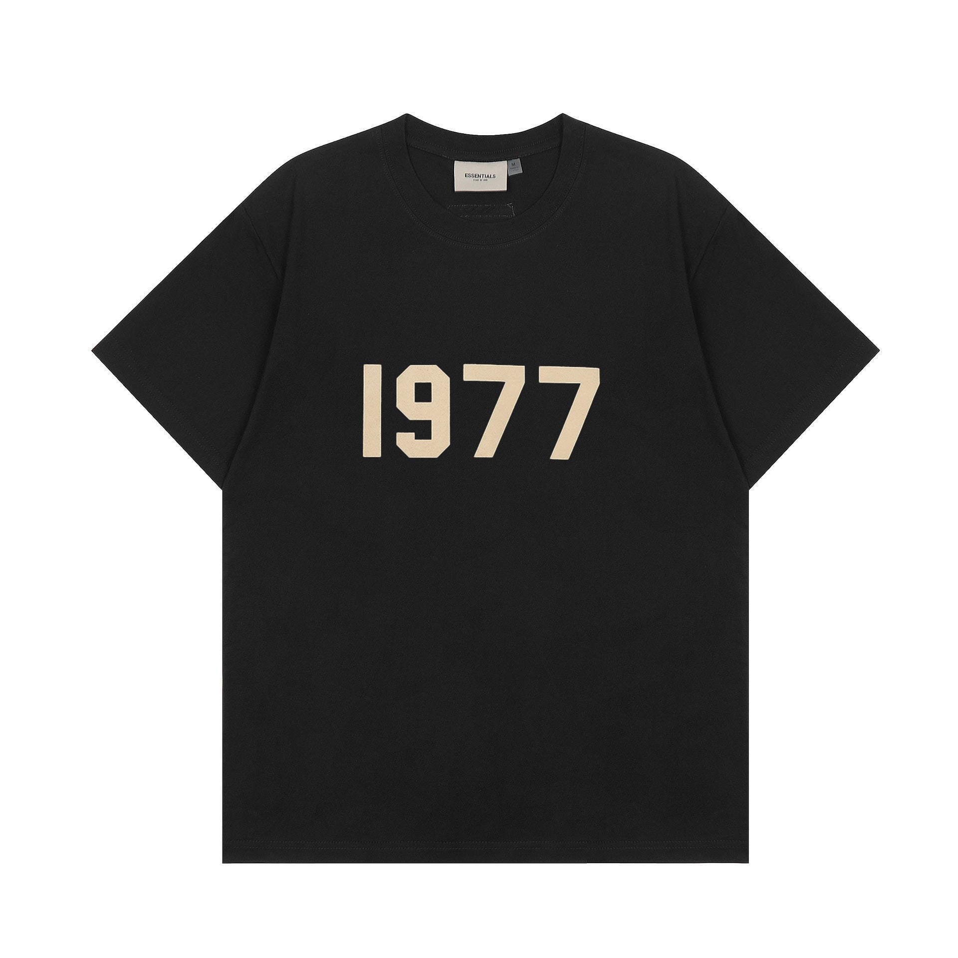 Cross border short sleeved T-shirt 1977 printed ESSENTIALS trendy brand pure cotton T-shirt set for men and women's sports wholesale in stock