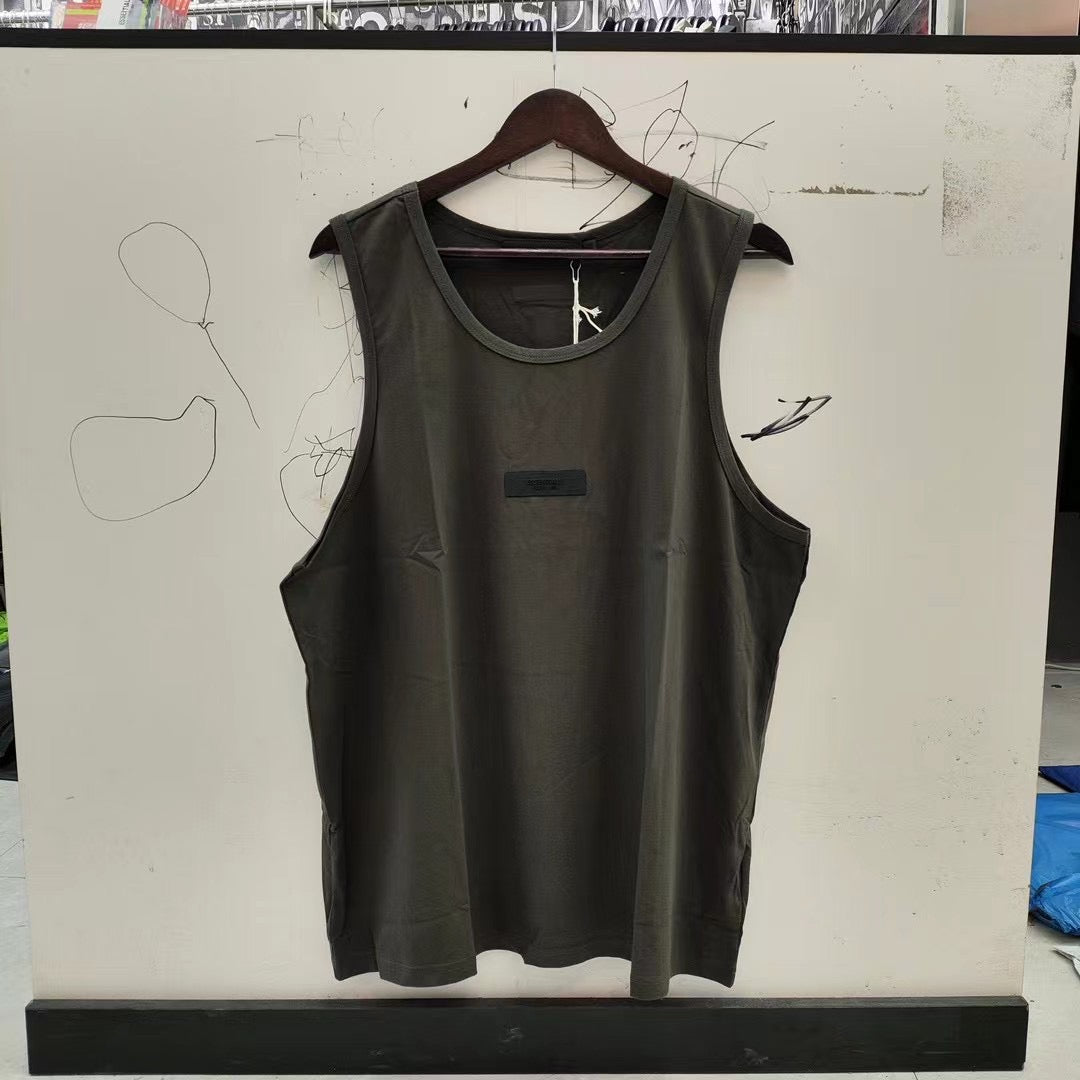 FEAR OF GOD ESSENTIALS 24SS Front Logo Sleeveless Shirt High Street Loose Men's and Women's Tank Top Sweatshirt Summer