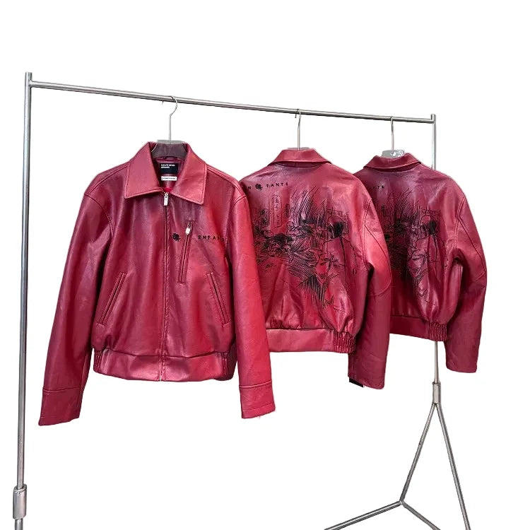 ERD “Battle Scene” Embroidered Leather Jacket