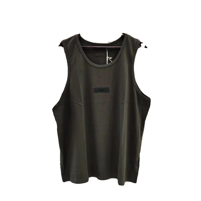 FEAR OF GOD ESSENTIALS 24SS Front Logo Sleeveless Shirt High Street Loose Men's and Women's Tank Top Sweatshirt Summer