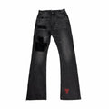 ERD 24FW Corduroy Cross Patch Embroidered Jeans — Dark Gray