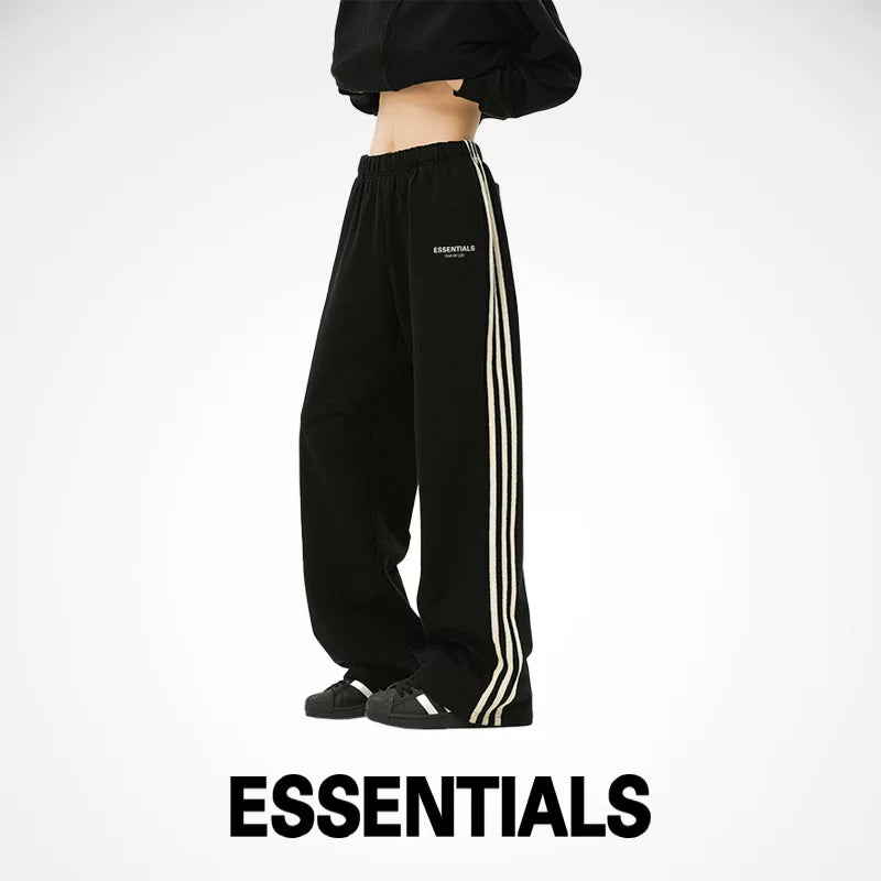 ESSENTIALS official straight leg sweatpants men's and women's autumn and winter trendy brand FOG double line three bar casual sports pants