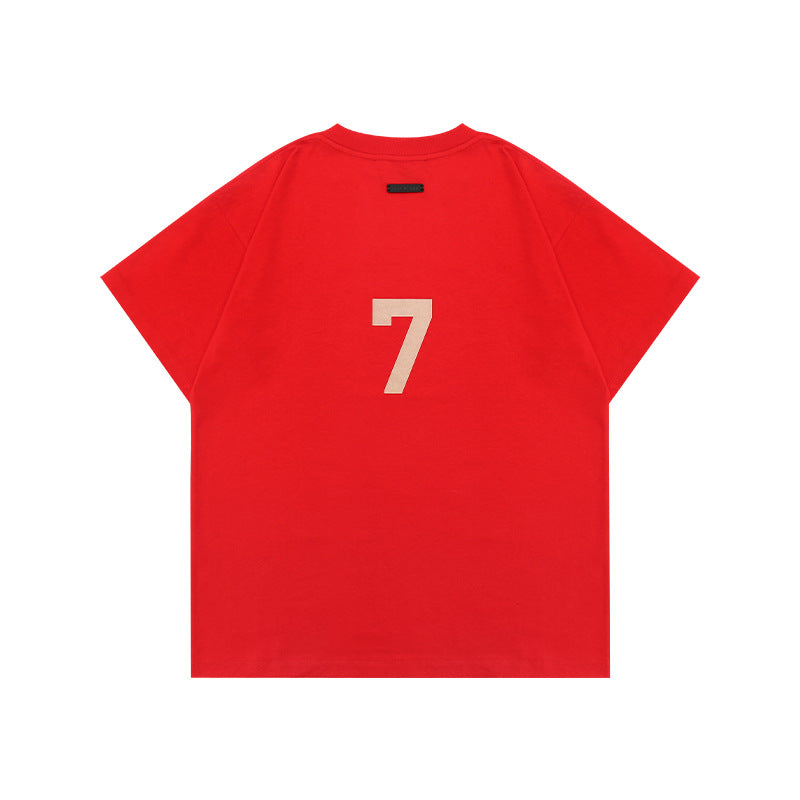 Fear of God ESSENTIALS Flocked Number 7 Tee – Premium Oversized Cotton T-Shirt