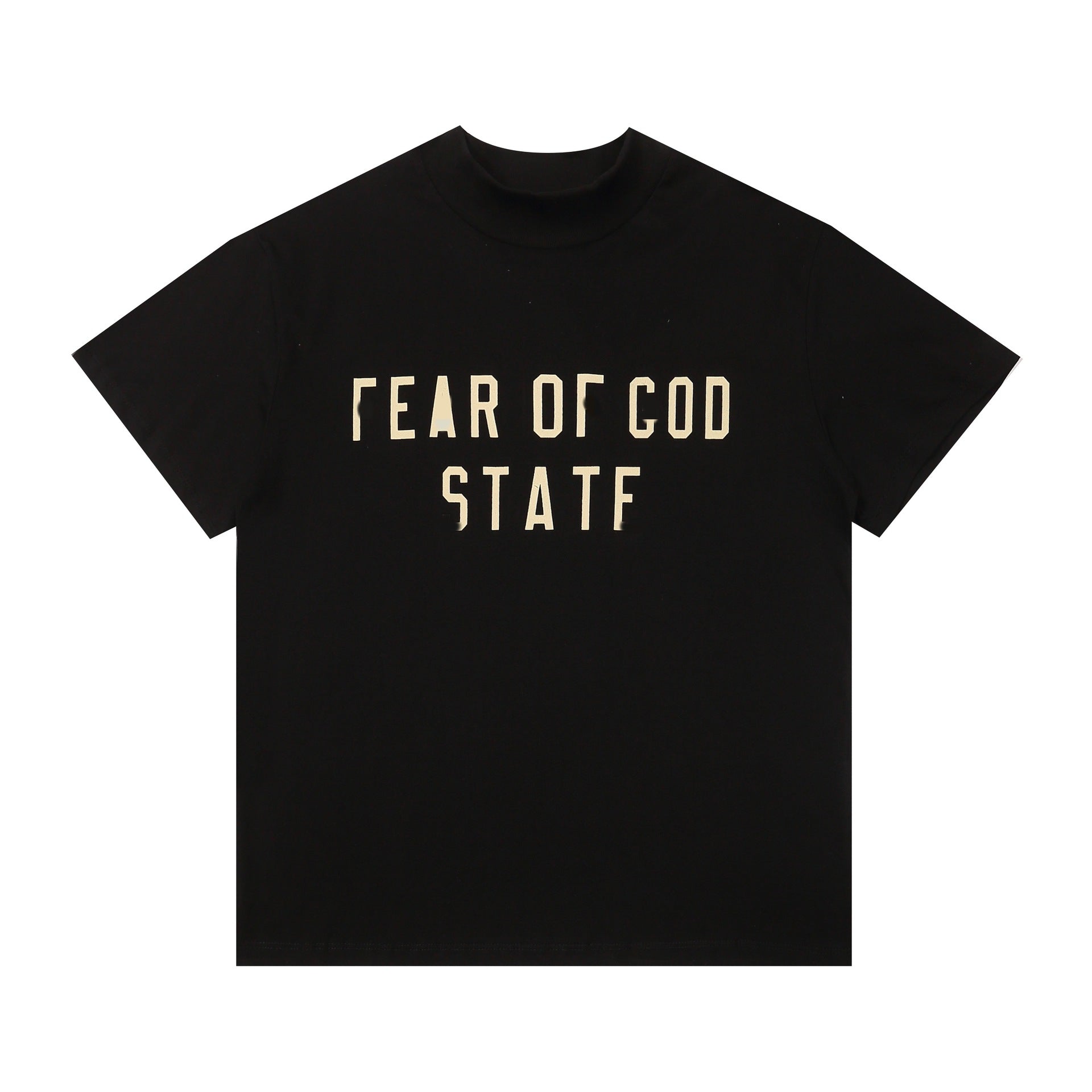 FOG Inspired Oversized Mock Neck Graphic T-Shirt